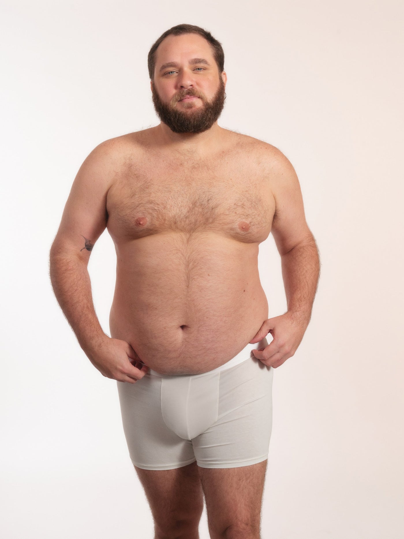 Cueca Boxer NAÏV em TENCEL Liocel Off-white porte maior