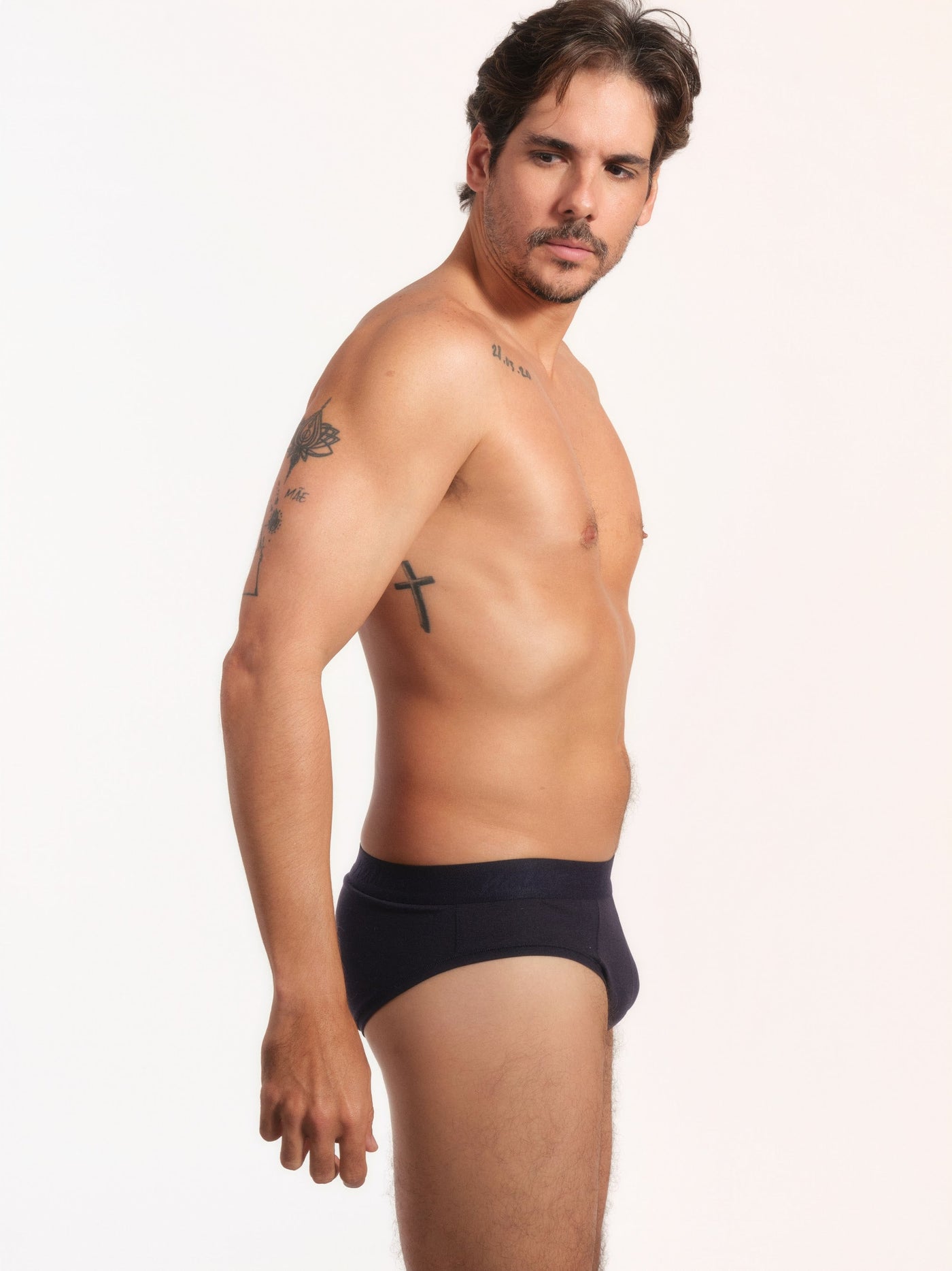 Cueca Slip NAÏV em TENCEL Liocel Marinho