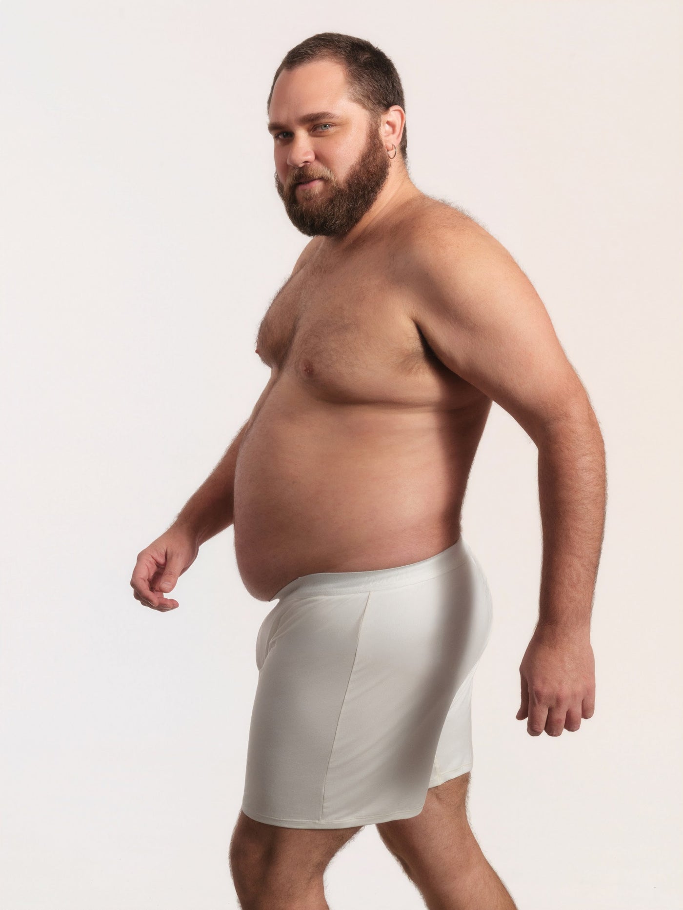 Cueca Samba-Canção NAÏV em TENCEL Liocel Off-white porte maior