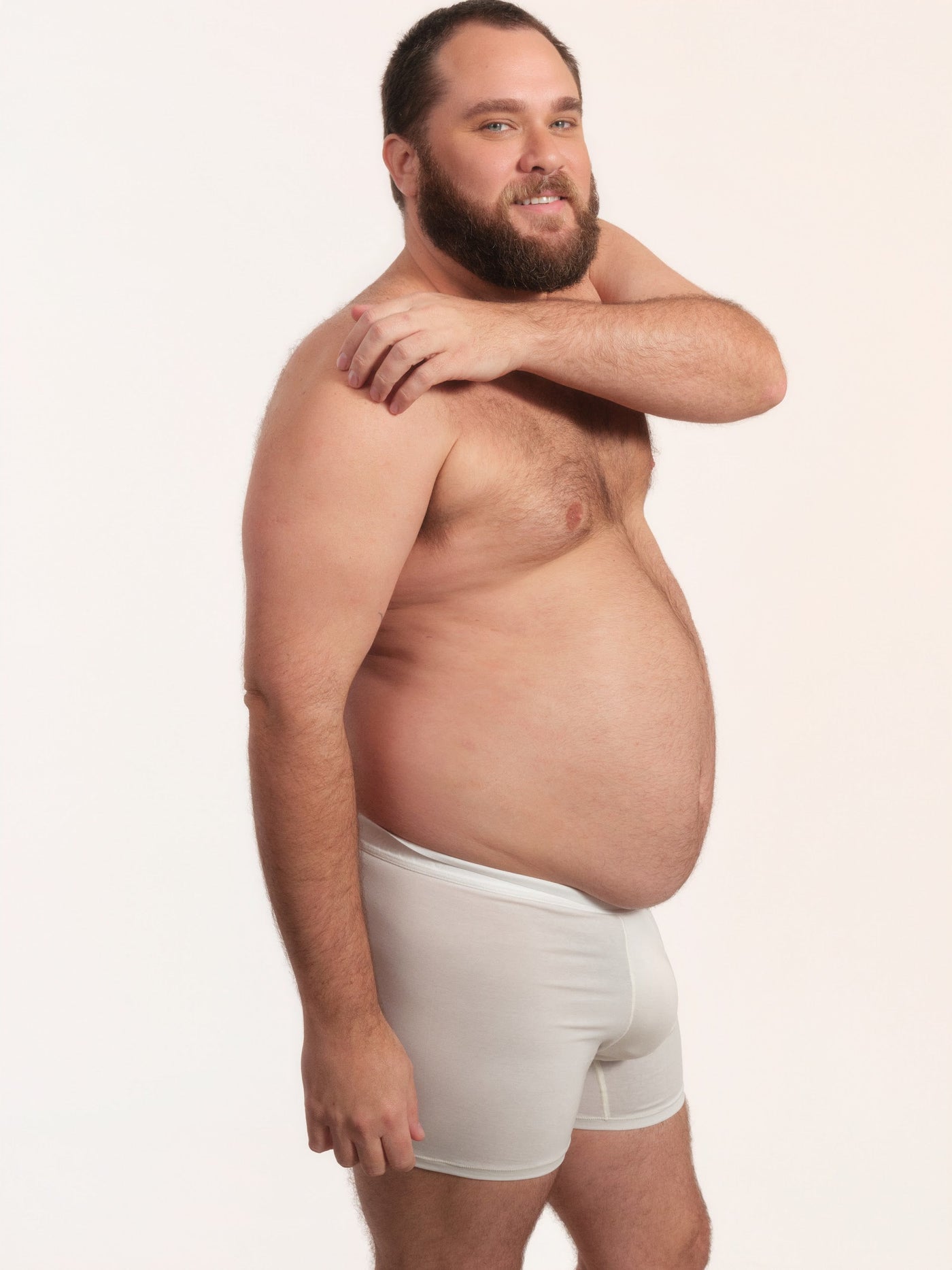 Cueca Boxer NAÏV em TENCEL Liocel Off-white porte maior
