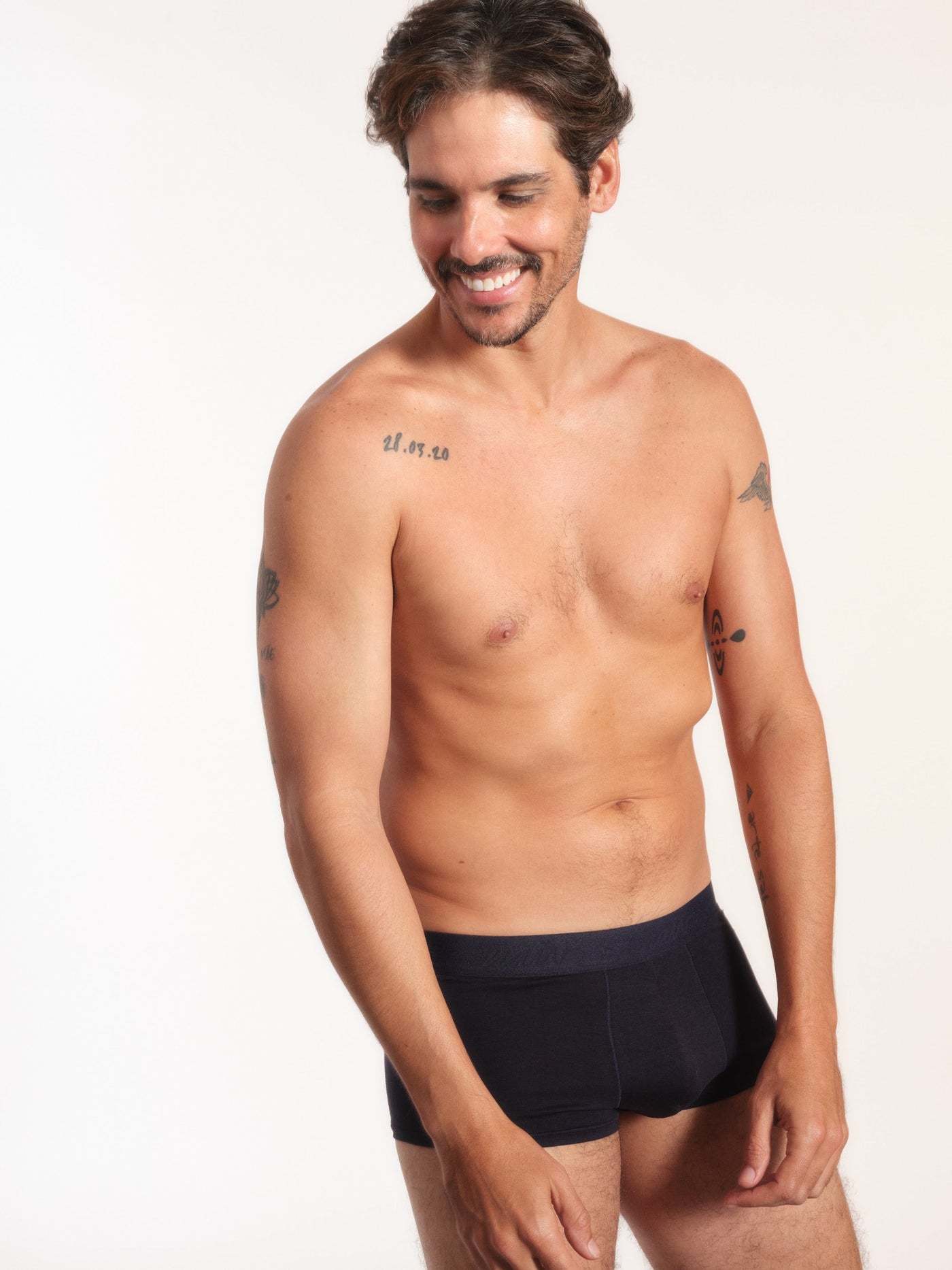 Cueca Trunk NAÏV em TENCEL Liocel Marinho