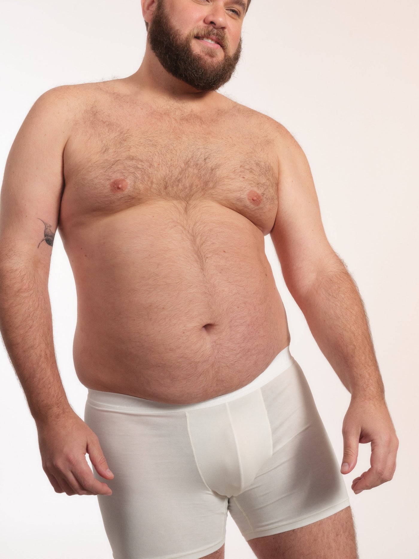 Cueca Boxer NAÏV em TENCEL Liocel Off-white porte maior