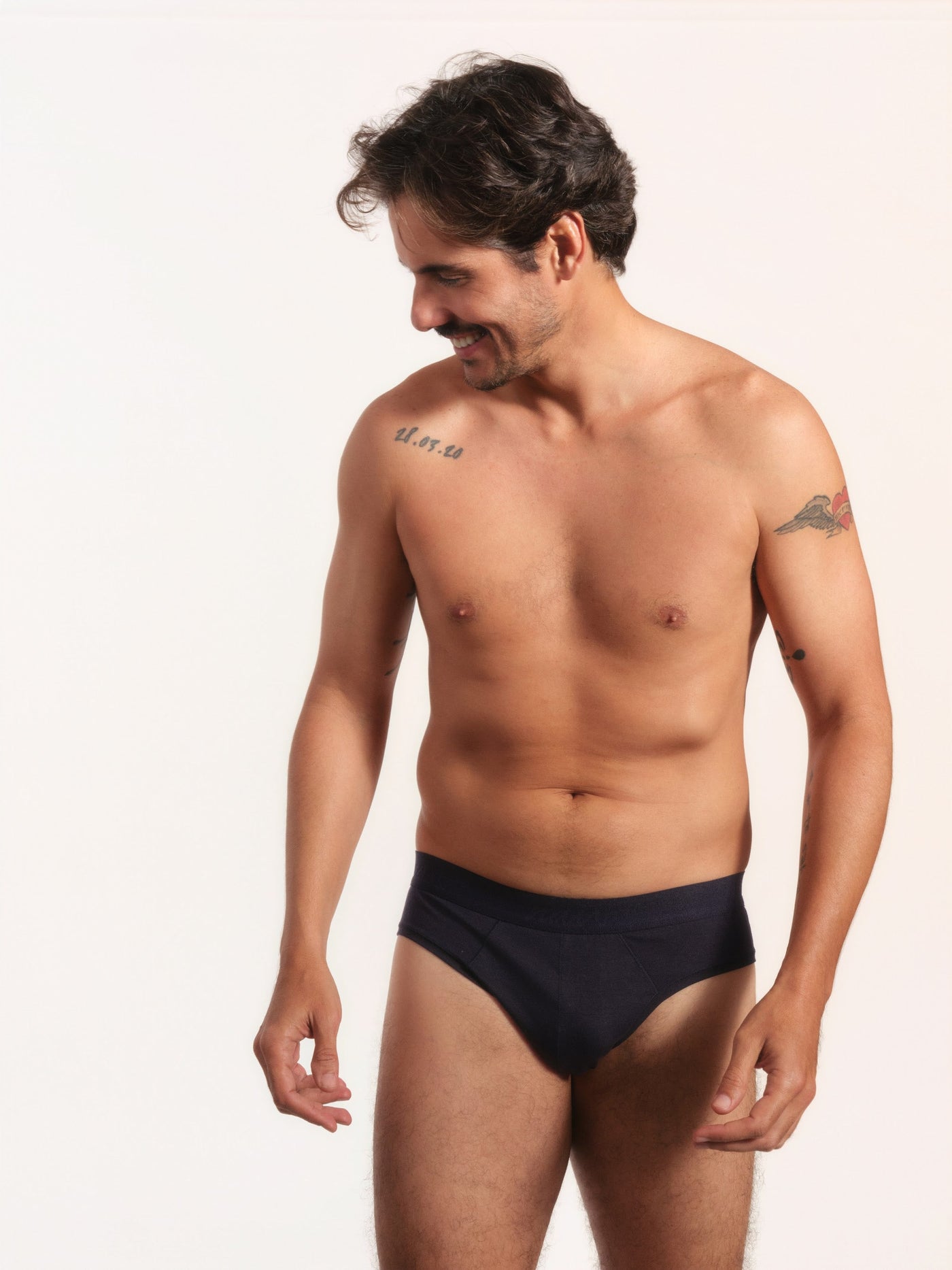 Cueca Slip NAÏV em TENCEL Liocel Marinho